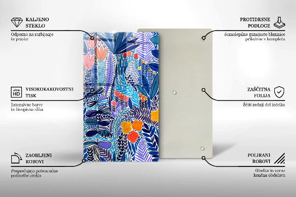 Glass worktop saver Painted meadow