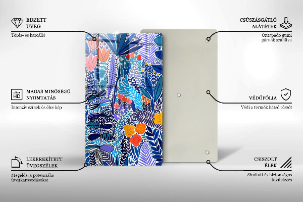 Glass worktop saver Painted meadow