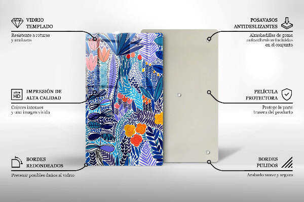 Glass worktop saver Painted meadow