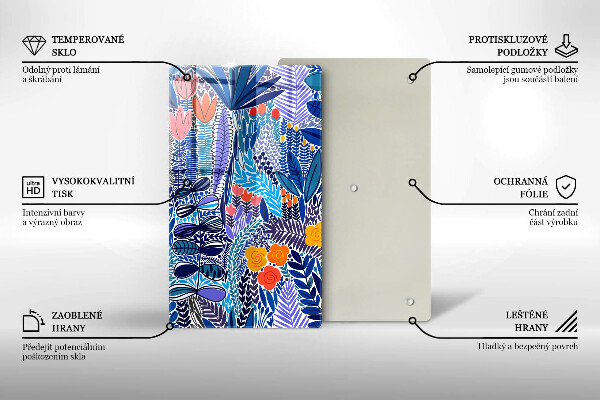 Glass worktop saver Painted meadow