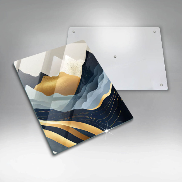 Glass worktop saver Abstract mountains