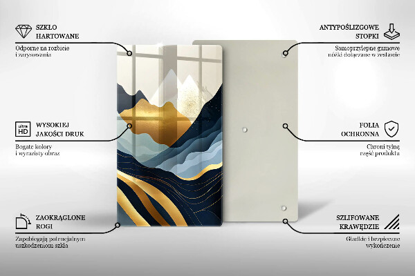 Glass worktop saver Abstract mountains