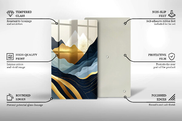 Glass worktop saver Abstract mountains