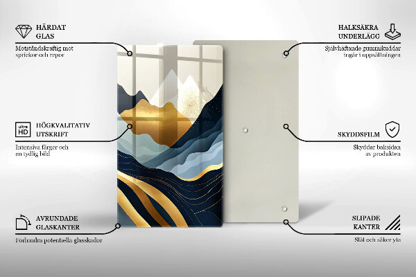 Glass worktop saver Abstract mountains