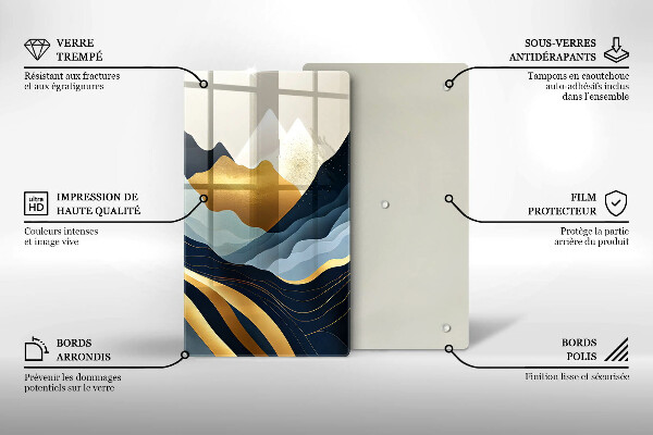 Glass worktop saver Abstract mountains