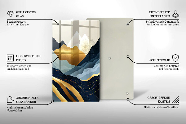 Glass worktop saver Abstract mountains