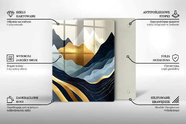 Glass worktop saver Abstract mountains