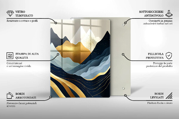 Glass worktop saver Abstract mountains