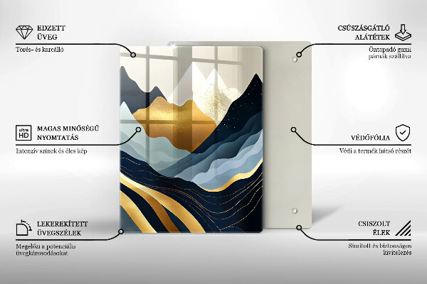 Glass worktop saver Abstract mountains