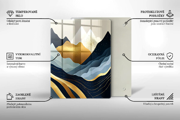 Glass worktop saver Abstract mountains