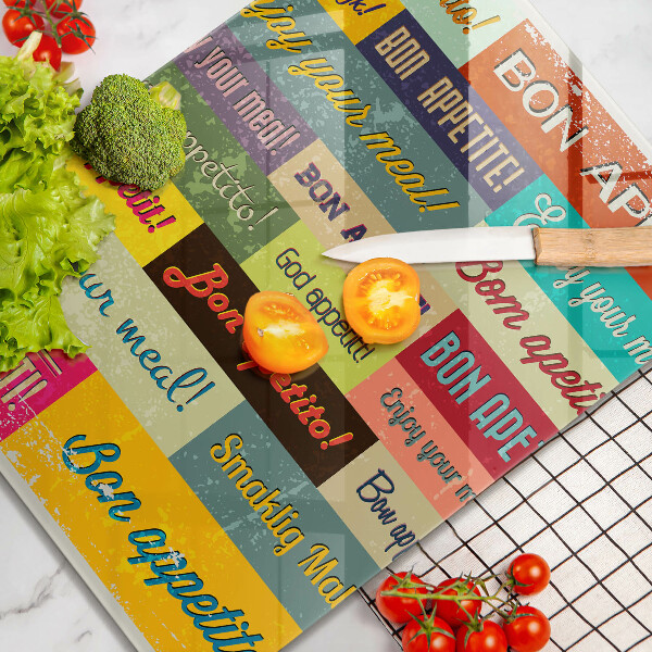 Cutting board Enjoy your meal transcriptions