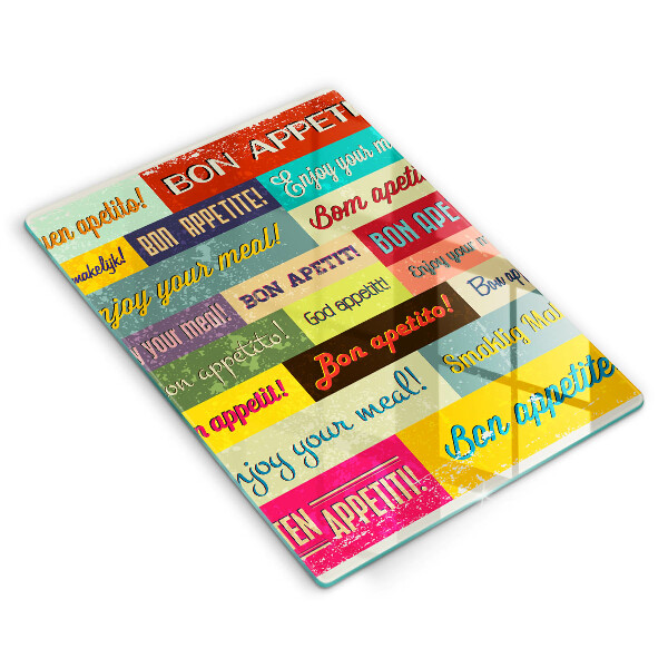 Cutting board Enjoy your meal transcriptions