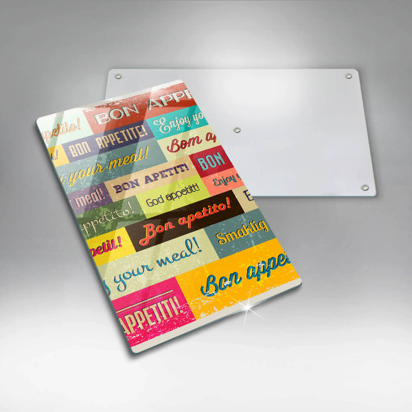 Cutting board Enjoy your meal transcriptions