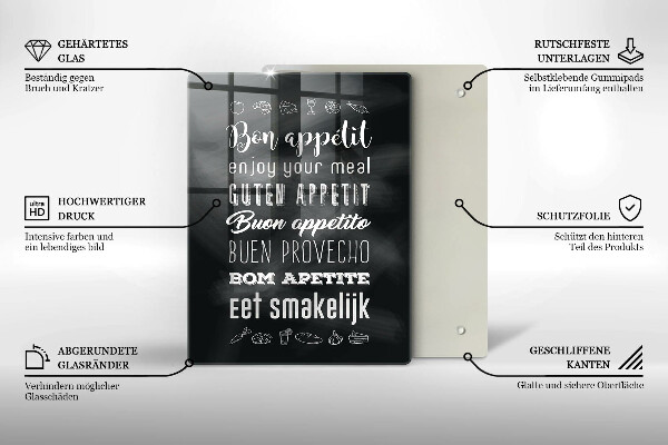 Cutting board Kitchen inscription, sentence