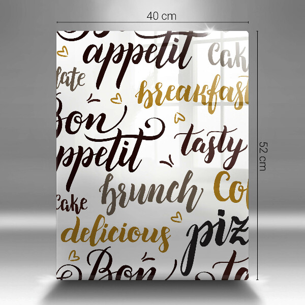 Cutting board Text Bon Appetit