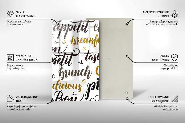 Cutting board Text Bon Appetit