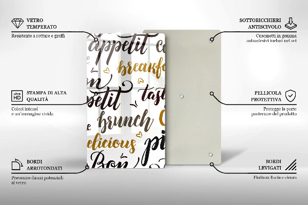 Cutting board Text Bon Appetit