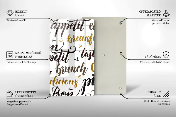 Cutting board Text Bon Appetit