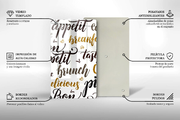 Cutting board Text Bon Appetit