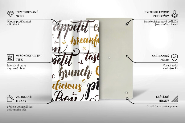 Cutting board Text Bon Appetit