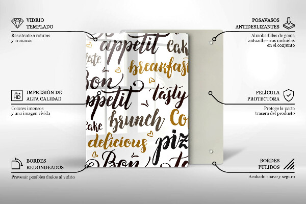 Cutting board Text Bon Appetit