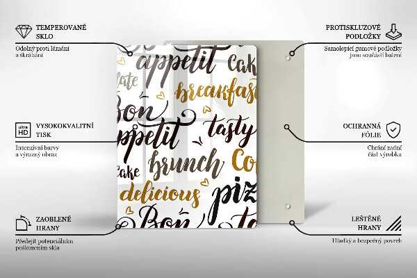 Cutting board Text Bon Appetit