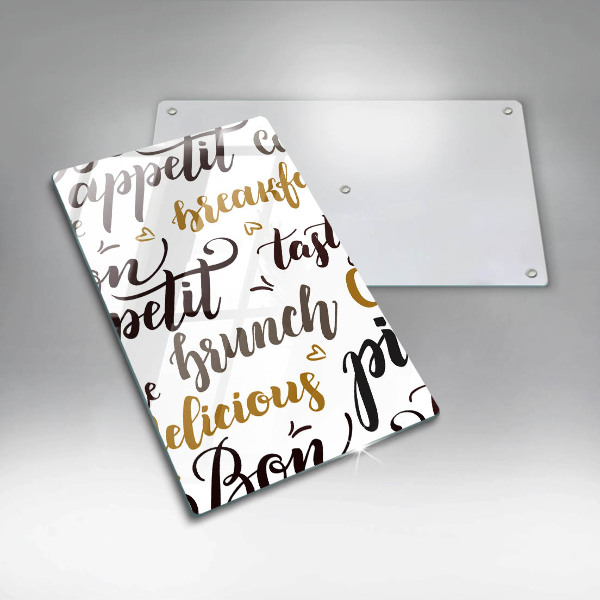 Cutting board Text Bon Appetit