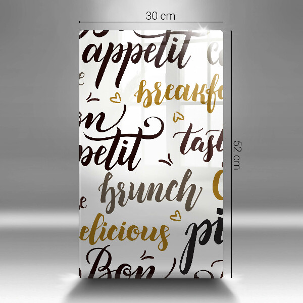 Cutting board Text Bon Appetit