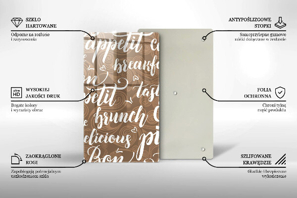 Cutting board Text Bon Appetit