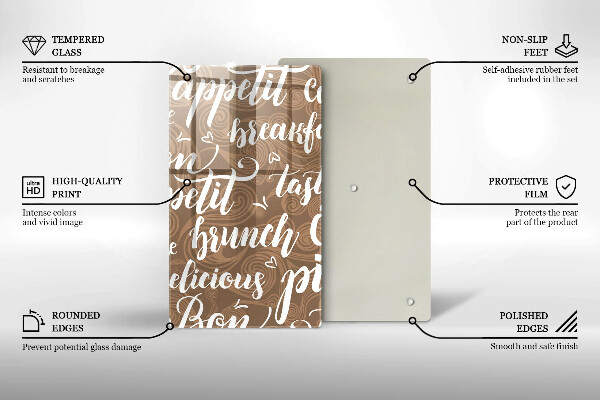 Cutting board Text Bon Appetit