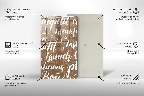 Cutting board Text Bon Appetit