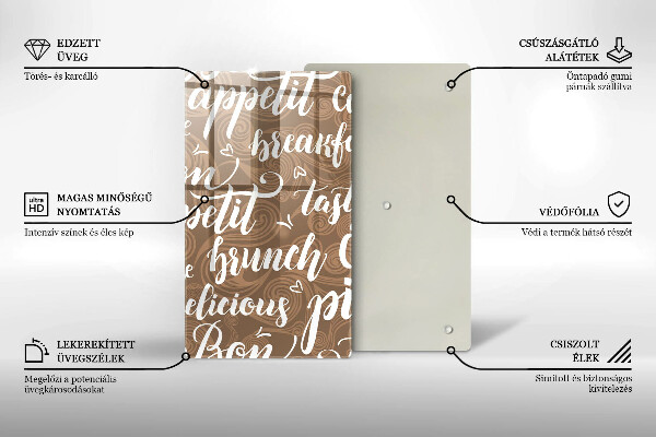 Cutting board Text Bon Appetit