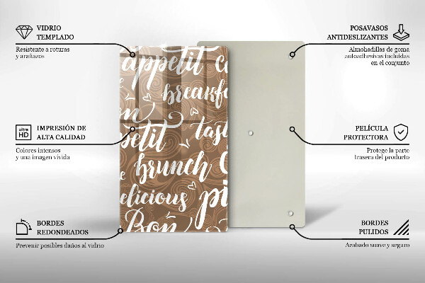 Cutting board Text Bon Appetit