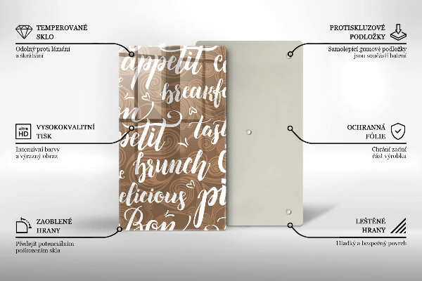 Cutting board Text Bon Appetit