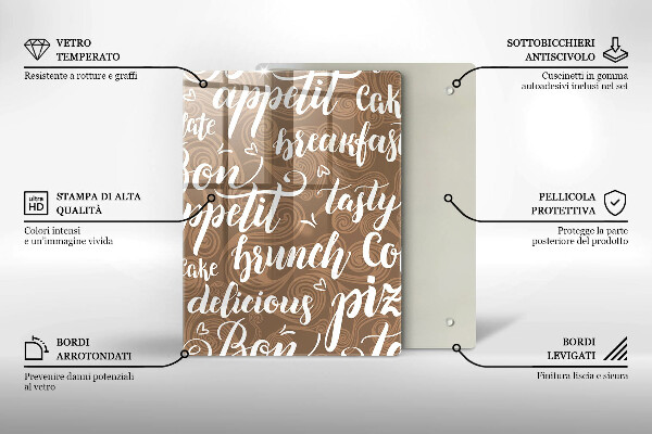 Cutting board Text Bon Appetit