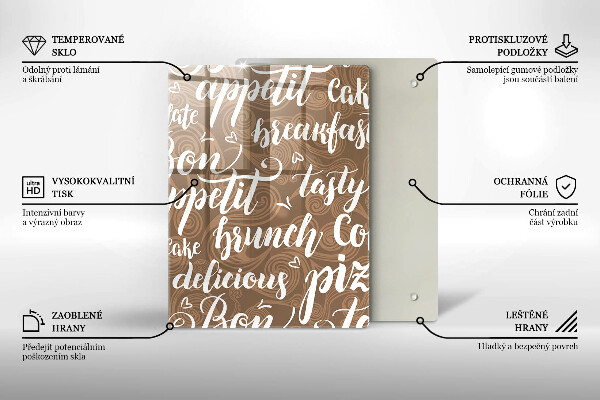 Cutting board Text Bon Appetit