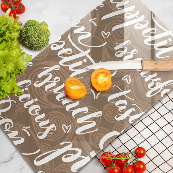 Cutting board Text Bon Appetit
