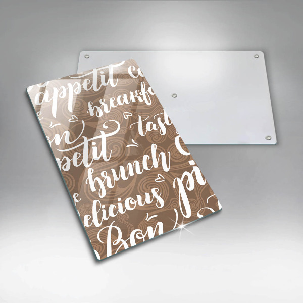 Cutting board Text Bon Appetit