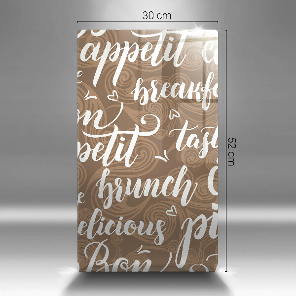 Cutting board Text Bon Appetit