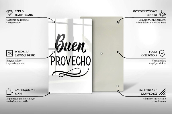 Glass worktop saver The inscription Buen Provecho
