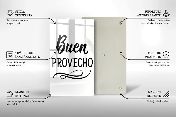 Glass worktop saver The inscription Buen Provecho