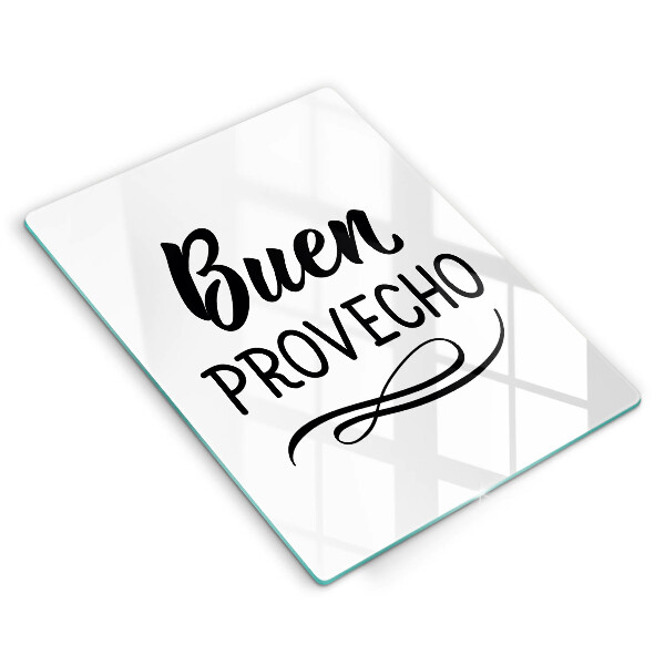 Glass worktop saver The inscription Buen Provecho