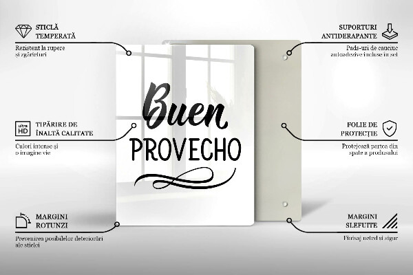 Glass worktop saver The inscription Buen Provecho