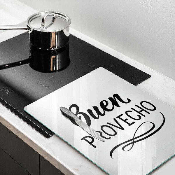 Glass worktop saver The inscription Buen Provecho