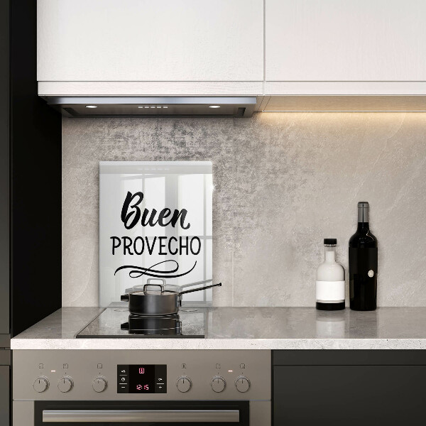Glass worktop saver The inscription Buen Provecho