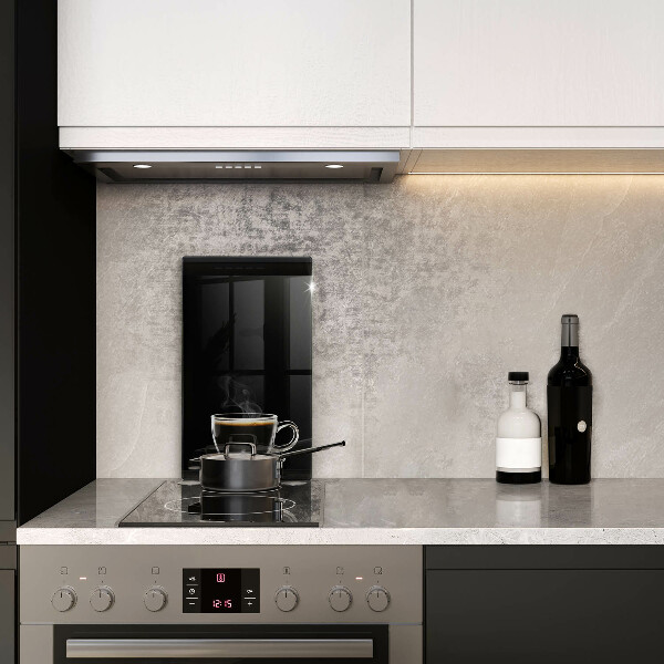 Glass worktop saver A glass of hot coffee