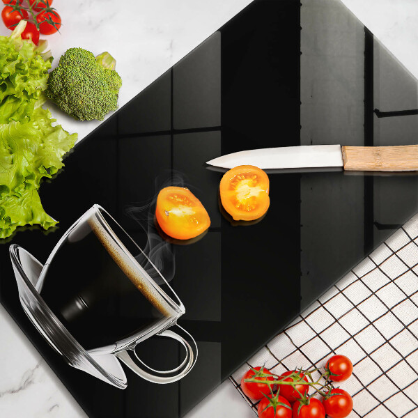 Glass worktop saver A glass of hot coffee