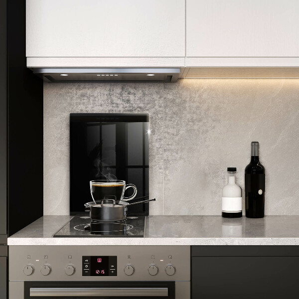 Glass worktop saver A glass of hot coffee