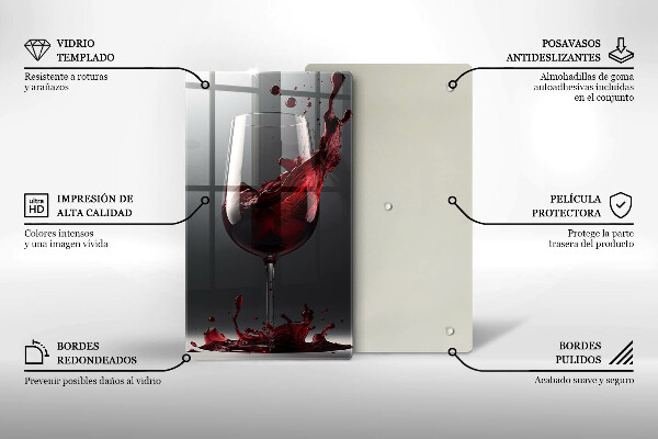 Glass worktop saver Red wine in a glass