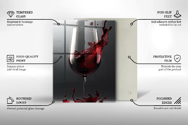 Glass worktop saver Red wine in a glass